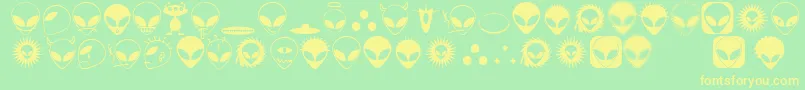 Alienato Font – Yellow Fonts on Green Background