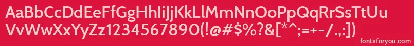 CabinSemibold-Schriftart – Rosa Schriften auf rotem Hintergrund