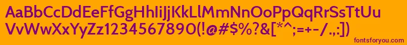 CabinSemibold Font – Purple Fonts on Orange Background
