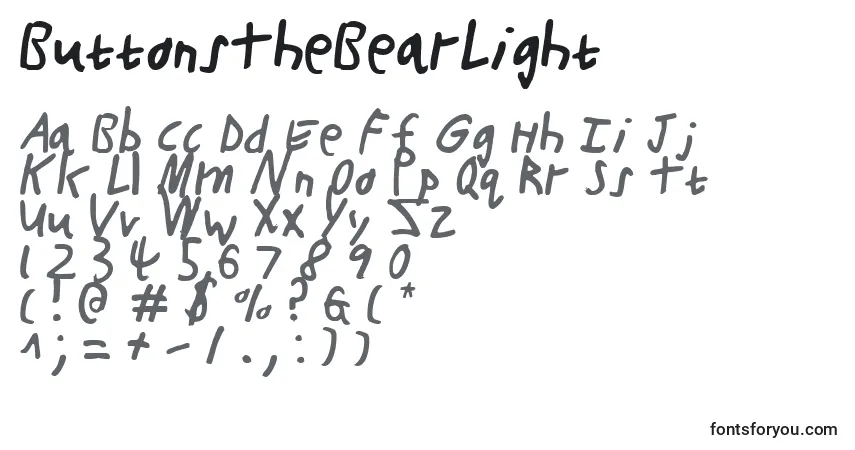 ButtonsTheBearLight Font – alphabet, numbers, special characters