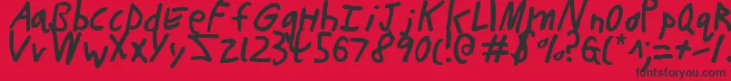 フォントButtonsTheBearLight – 赤い背景に黒い文字