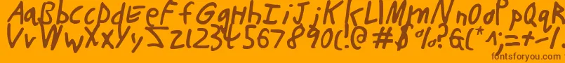 ButtonsTheBearLight Font – Brown Fonts on Orange Background
