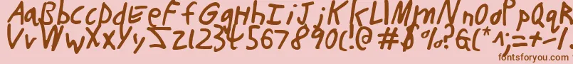 ButtonsTheBearLight Font – Brown Fonts on Pink Background