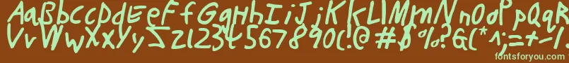 ButtonsTheBearLight Font – Green Fonts on Brown Background