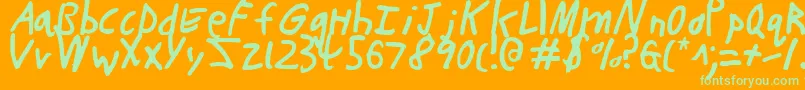ButtonsTheBearLight Font – Green Fonts on Orange Background