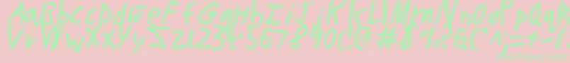 ButtonsTheBearLight Font – Green Fonts on Pink Background