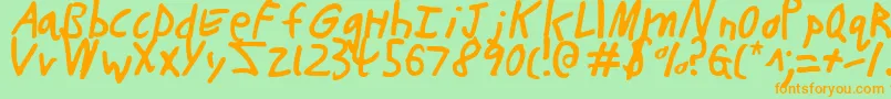 ButtonsTheBearLight Font – Orange Fonts on Green Background