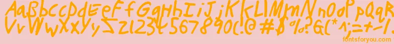 ButtonsTheBearLight Font – Orange Fonts on Pink Background