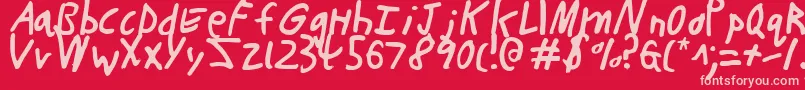 ButtonsTheBearLight Font – Pink Fonts on Red Background