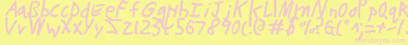 ButtonsTheBearLight Font – Pink Fonts on Yellow Background