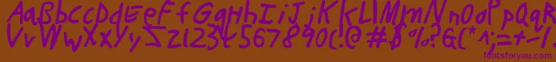 ButtonsTheBearLight Font – Purple Fonts on Brown Background