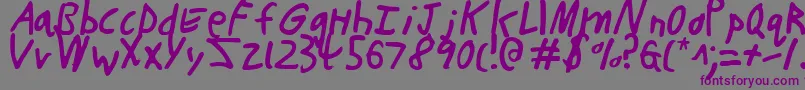 ButtonsTheBearLight Font – Purple Fonts on Gray Background