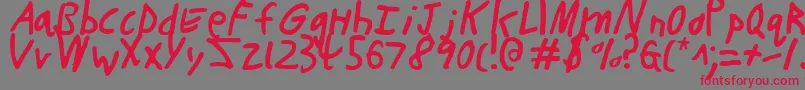ButtonsTheBearLight Font – Red Fonts on Gray Background