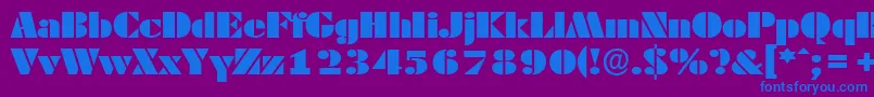 DekoblackextendedserialRegular Font – Blue Fonts on Purple Background