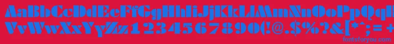 DekoblackextendedserialRegular Font – Blue Fonts on Red Background