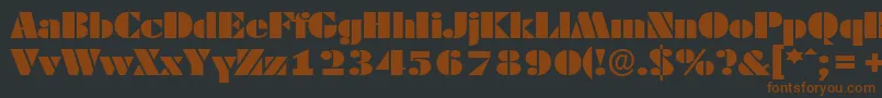 Шрифт DekoblackextendedserialRegular – коричневые шрифты на чёрном фоне