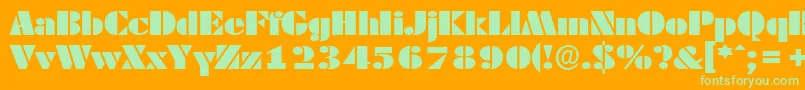 DekoblackextendedserialRegular Font – Green Fonts on Orange Background