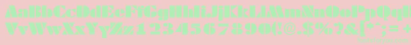 DekoblackextendedserialRegular Font – Green Fonts on Pink Background