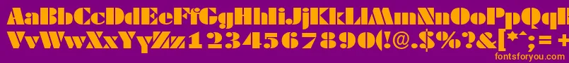 DekoblackextendedserialRegular Font – Orange Fonts on Purple Background