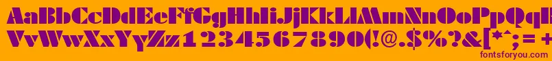 DekoblackextendedserialRegular Font – Purple Fonts on Orange Background
