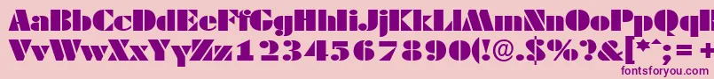 DekoblackextendedserialRegular Font – Purple Fonts on Pink Background