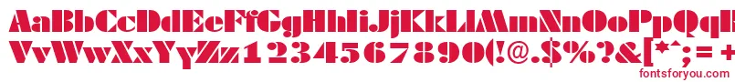 フォントDekoblackextendedserialRegular – 白い背景に赤い文字