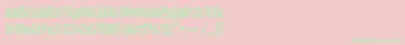 MarianinaCnFyMediumItalic Font – Green Fonts on Pink Background