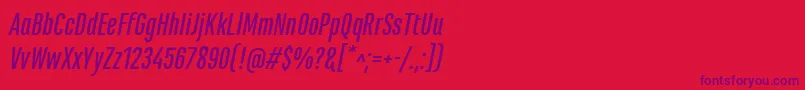 MarianinaCnFyMediumItalic Font – Purple Fonts on Red Background