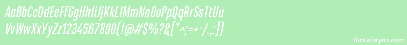 MarianinaCnFyMediumItalic Font – White Fonts on Green Background
