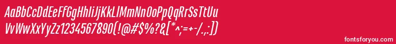 MarianinaCnFyMediumItalic Font – White Fonts on Red Background