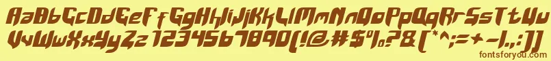 Saiba mais sobre a fonte KaumKerasKepala Fonte KaumKerasKepala – fontes marrons em um fundo amarelo
