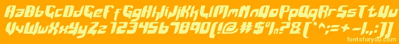 KaumKerasKepalaフォントについての詳細 フォントKaumKerasKepala – オレンジの背景に黄色の文字