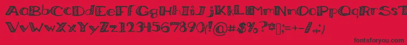 BoredWorkDoodles Font – Black Fonts on Red Background