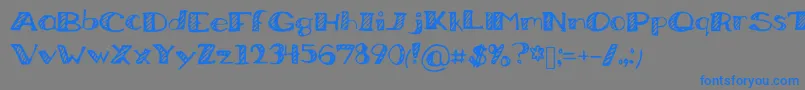Weitere Informationen zur BoredWorkDoodles-Schriftart BoredWorkDoodles-Schriftart – Blaue Schriften auf grauem Hintergrund