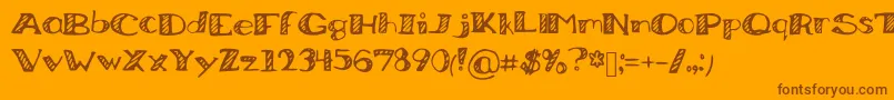 BoredWorkDoodles Font – Brown Fonts on Orange Background