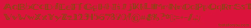Fonte BoredWorkDoodles – fontes marrons em um fundo vermelho