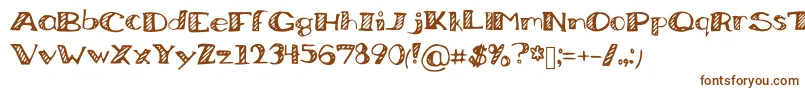 Шрифт BoredWorkDoodles – коричневые шрифты на белом фоне