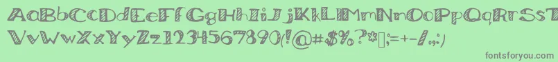 BoredWorkDoodles Font – Gray Fonts on Green Background