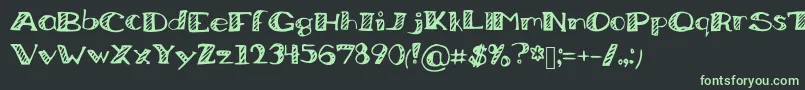 BoredWorkDoodles Font – Green Fonts on Black Background