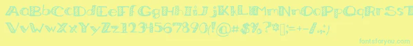 BoredWorkDoodles Font – Green Fonts on Yellow Background