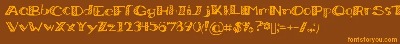 BoredWorkDoodles Font – Orange Fonts on Brown Background