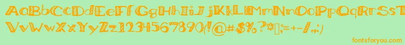 BoredWorkDoodles Font – Orange Fonts on Green Background