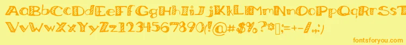 Police BoredWorkDoodles – polices orange sur fond jaune
