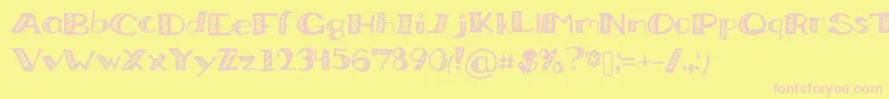 Czcionka BoredWorkDoodles – różowe czcionki na żółtym tle