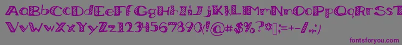 BoredWorkDoodles-Schriftart – Violette Schriften auf grauem Hintergrund