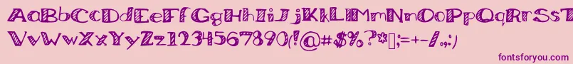 BoredWorkDoodles Font – Purple Fonts on Pink Background