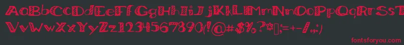 BoredWorkDoodles-Schriftart – Rote Schriften auf schwarzem Hintergrund