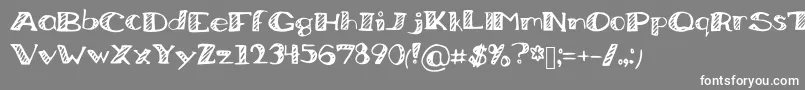 フォントBoredWorkDoodles – 灰色の背景に白い文字