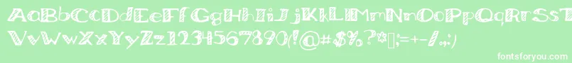 BoredWorkDoodles Font – White Fonts on Green Background