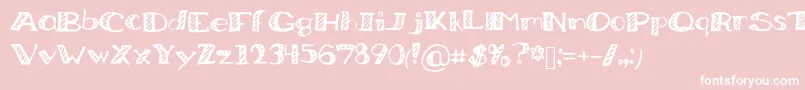 BoredWorkDoodles Font – White Fonts on Pink Background